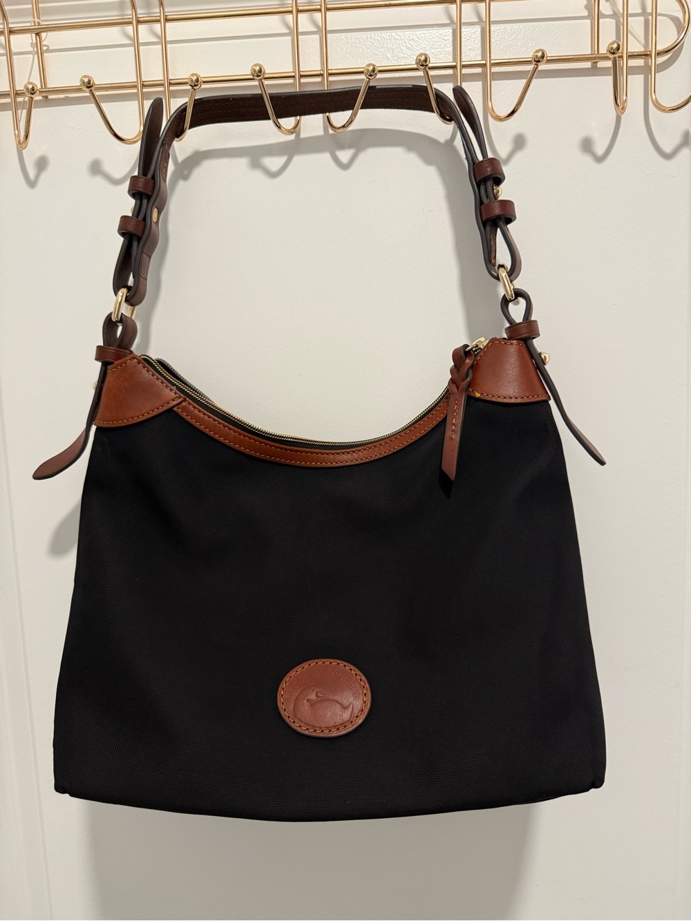 DOONEY Black and Brown Shoulder Bag - Classic Two-Tone Women's Hobo